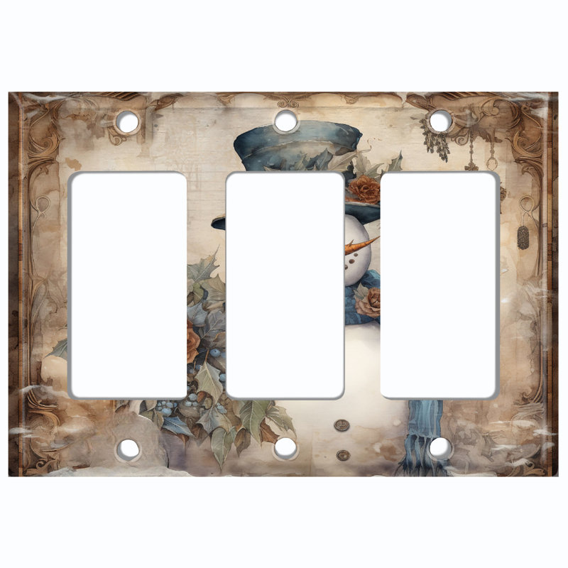 Plaque murale standard avec interrupteur à bascule 3 lumières