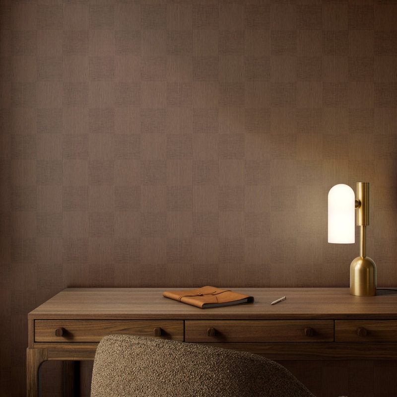 Checkers Terralon Wallpaper Roll, Black/Tan II