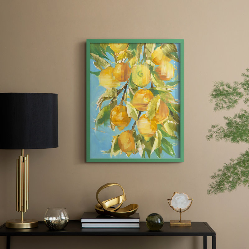 «Lovely Lemon», reproduction encadrée - bois massif, H 21 po x l 17 po, Vert