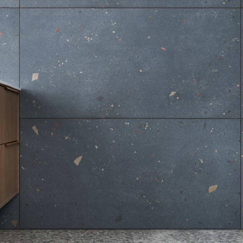 Carreau de porcelaine à motif de mur et de plancher 23 po x 47 po Lane (15,49 pieds carrés / boîte), Bleu océan