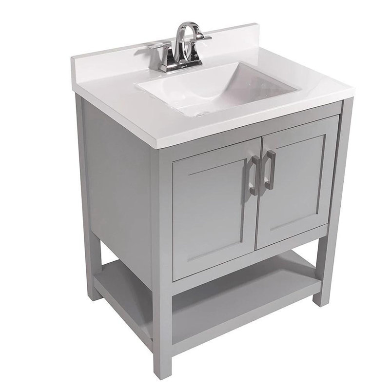 Base de meuble-lavabo simple 31 po Agu seulement, gris