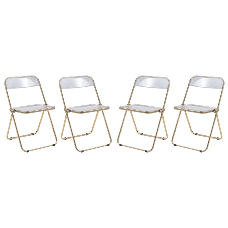 Chaise d'appoint de salle à manger Lawrence, Transparent, Or