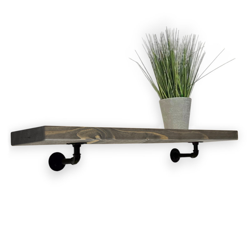 Unique Wood Bracket Shelf, 4.5cm H x 90cm W x 22cm D, Driftwood