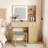 Avonelle Boho Natural Rattan Vanity with LED Mirror and Stool-335454033
