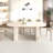 Kitchen Extendable Dining Table For 4-8 People, Oval Kitchen Table With Wooden Strip Base For Family Living Room-1795385778