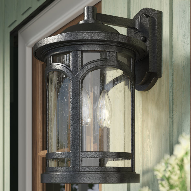 Lanterne murale d'extérieur à 3 ampoules Sheppard, Noir mystique, H 14,5 po x l 9 po x P 10 po