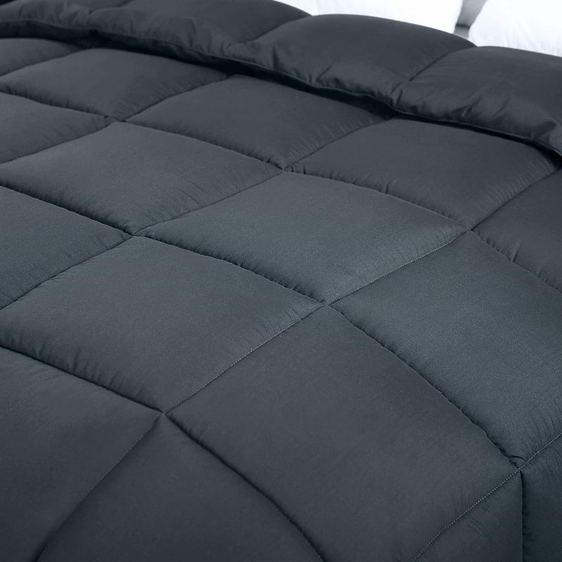 Comforters King Size, All Season Duvet Insert, Down Alternative Box Stitched Bed Comforter With Corner Tabs, Machine Washable