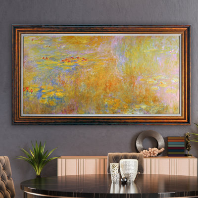 "water lily 2" par claude monet, reproduction d’art sur toile tendue encadrée
