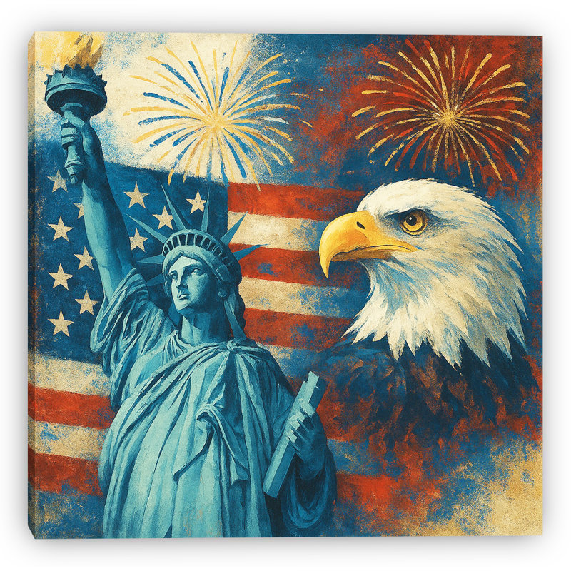 Art mural sur toile Liberty & Freedom, H 12 po x l 12 po