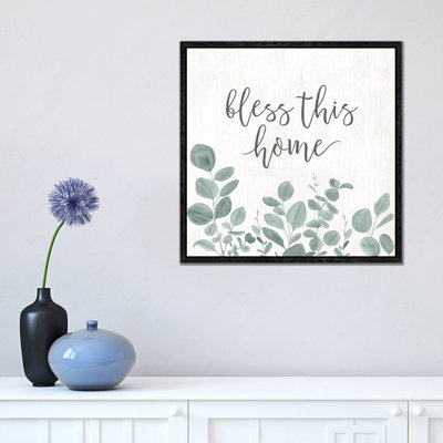 Bless This Home Eucalyptus by Kate Sherrill - Print on Canvas