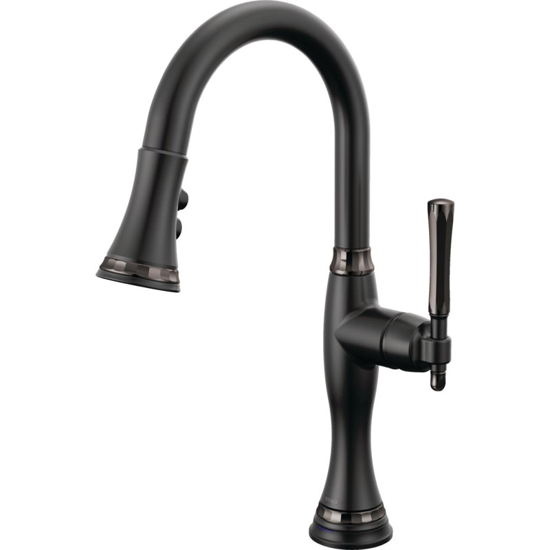 SmartTouch© Pull-Down Prep Kitchen Faucet, Matte Black / Brilliance Black Onyx