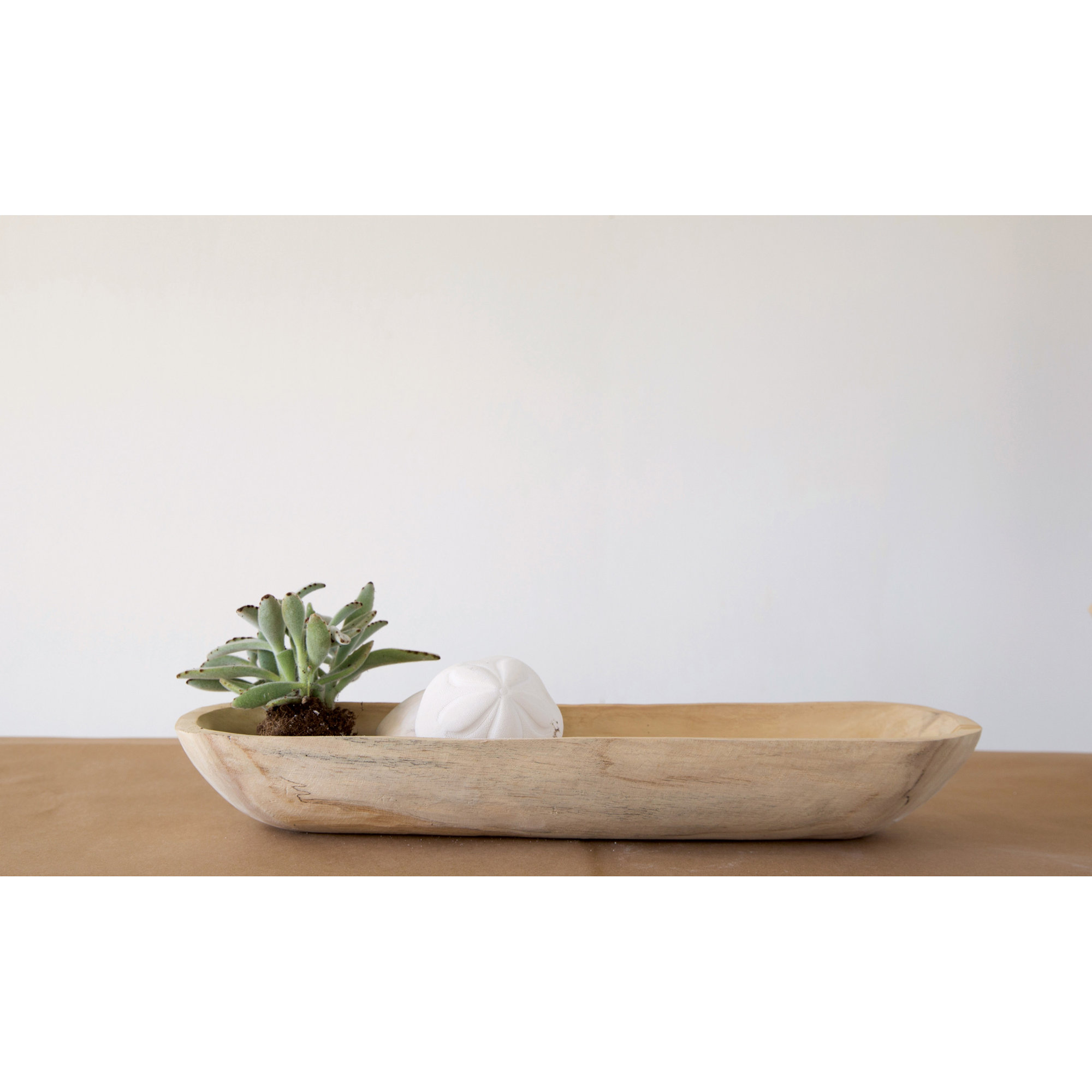 Kailyn Wood Decorative Bowl 1, Nature, 3.1"H x 23"W x 6"D