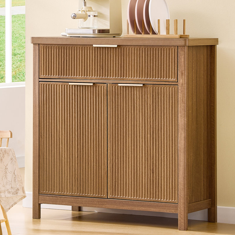 Buffet étroit de 31,3 po avec tiroir et rangement, Brun