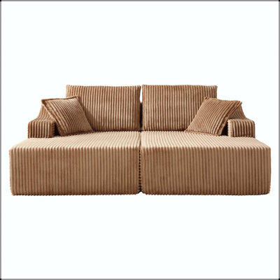83" Oversized Double Chaise Lounge Sofa Bed with 6 Pillows