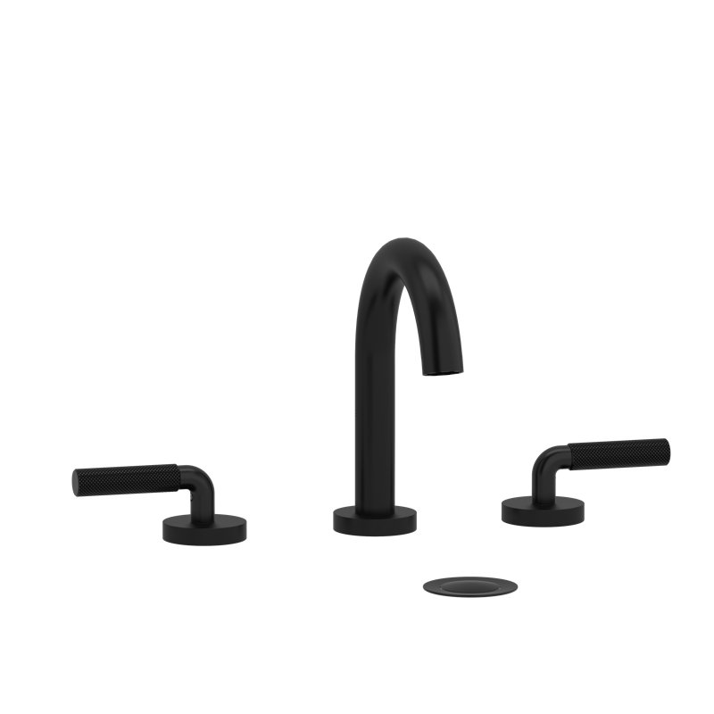 Riu™ Widespread Lavatory Faucet with C-Spout, Black, Lever Handle