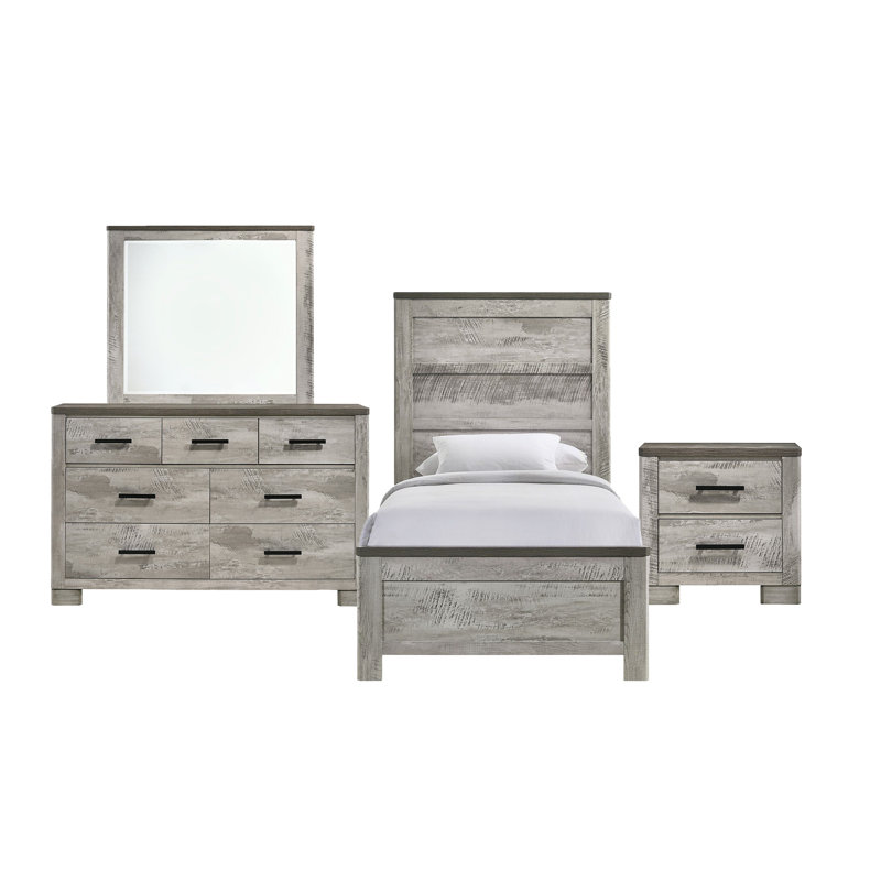 Ensemble de chambre à coucher standard 4 pièces Payne, Simple