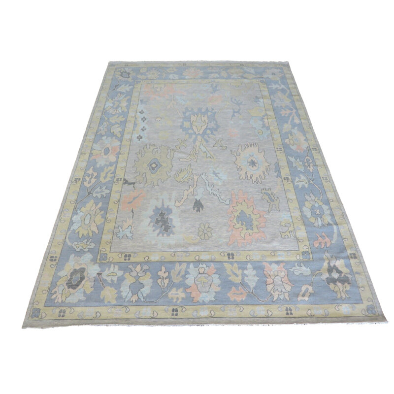 Tapis unique gris de 10 pi x 13 pi 8 po