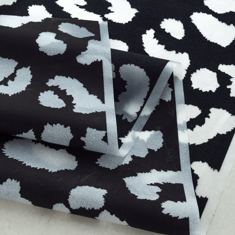 Black and White Leopard Print PEVA Waterproof Shower Curtain