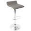 Ensemble de bar réglable 3 pièces avec plateau en acrylique lumineux, base en métal chromé et tabourets en PVC gris-705212075-705212084-705212087-705212081