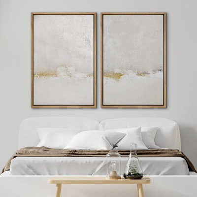 «Pastel Grunge Landscape Abstract Shapes», 2 pièces sur toile