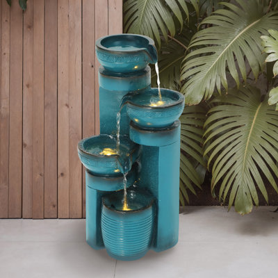 Pedestal Fountain with Lights