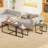 Nesting Coffee Table Set of 3, End Tables for Living Room, Brown