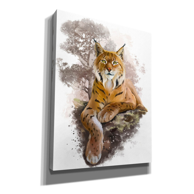 «Epic Graffiti« The Eurasian Lynx Lies On A Rock »par Kajenna Art, art mural sur toile, 26 po x 34 po, H 34 po x l 26 po
