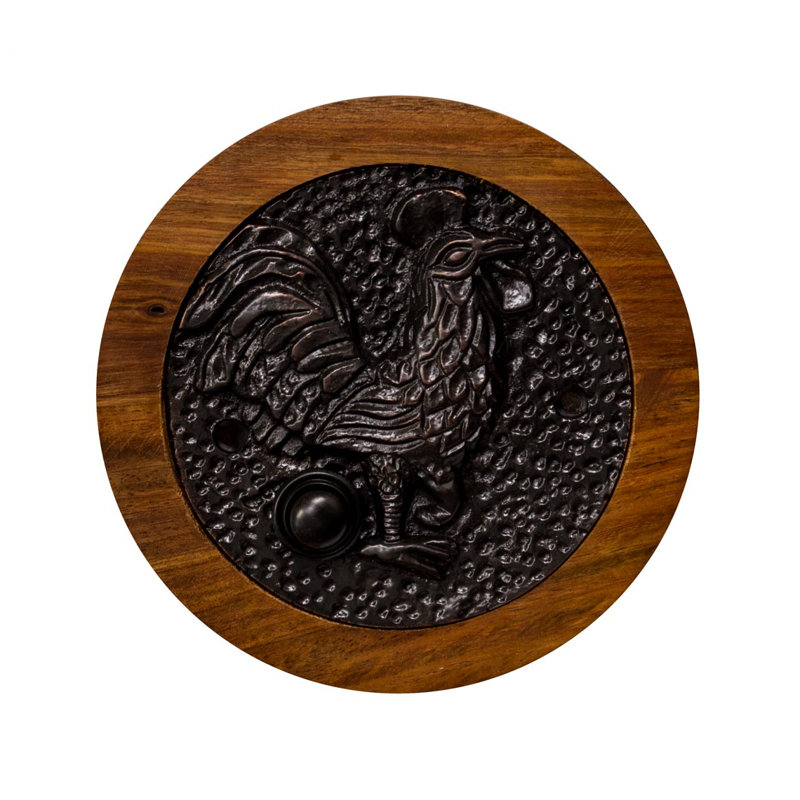 Rooster Doorbell Button, Dark Bronze