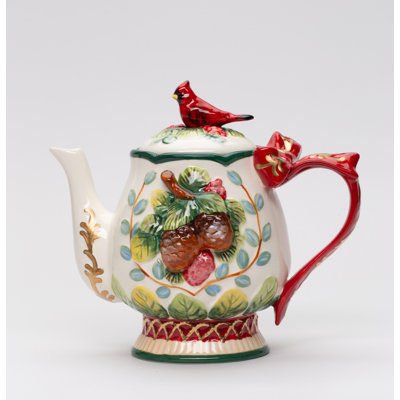 Evergreen Cardinal Teapot