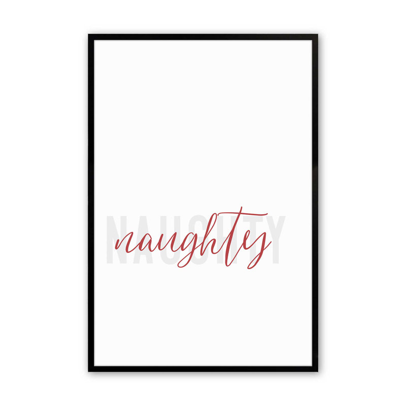 Other Holiday List Typography Art Print in a, 17" H x 13" W x 1.25" D, Satin Black Framed