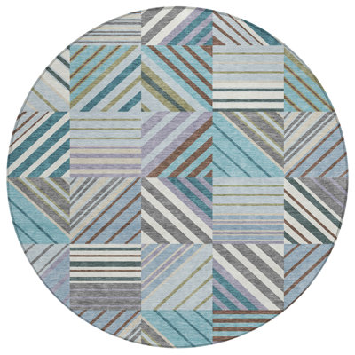 Machine Washable Indoor/Outdoor Lanphear ACN2399 Patchwork Rug