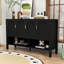 Buffet multifonctionnel avec tablettes réglables, rangement ouvert et crochets à double face pour le salon-1203981738