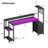 63"W Gaming Desk With Recessed Power Outlets,computer Desk With 3-tier Fabric Drawers, Gaming Desk With Cpu Stand And Led Lights,home Office Desk With Spacious Storage Shelf And Versatile Hooks-145170739