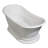 Kingston Brass Arcticstone 68-Inch Solid Surface Oval Double Slipper Pedestal Tub with Drain (No Faucet Drillings)-64437919