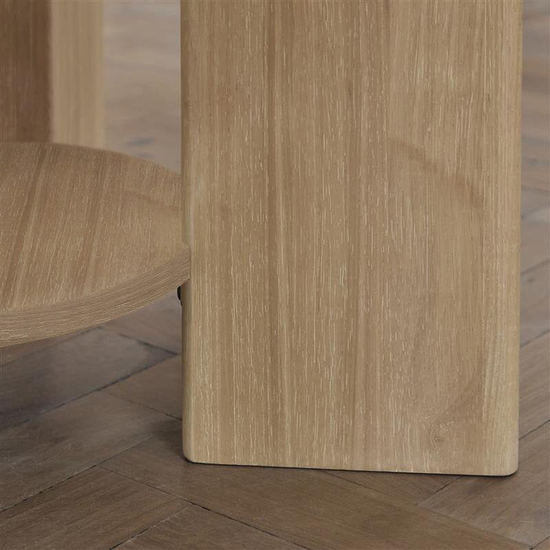 Whitewash Oak Round Dining Table, 75cm H x 120cm W x 120cm D