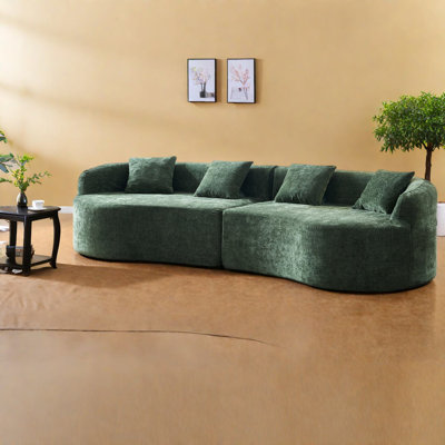 Canapés en chenille peu encombrants, conception courbée moderne pour les appartements, aucun assemblage requis
