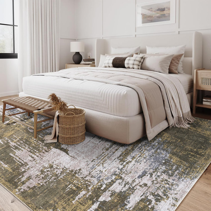 Fillender Modern Area Rugs Non-Slip Washable Abstract Soft For Living Room, Rectangle 5' x 7'1"