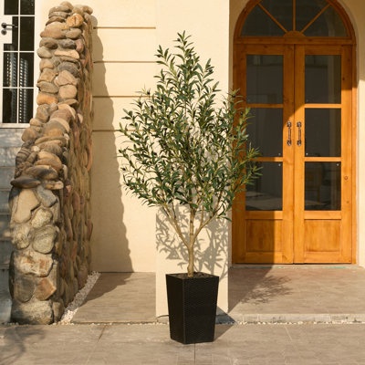 Olive artificielle Adcock pour la décoration intérieure et extérieure, faux olivier avec pot décoratif