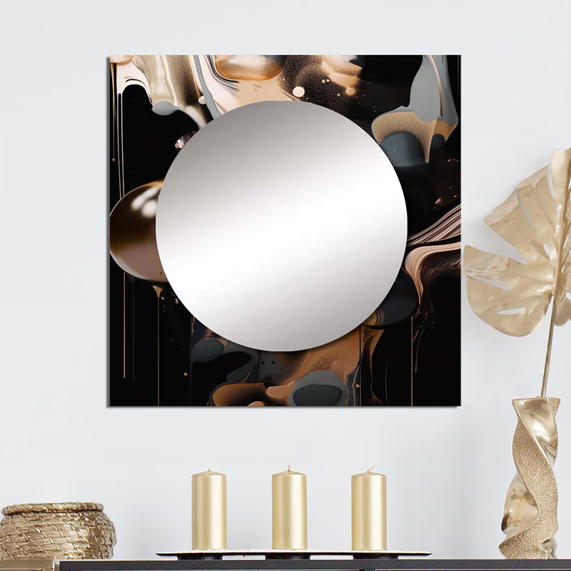 Irminfried - Miroir carré abstrait en marbre pour décoration murale, 23 po x 23 po