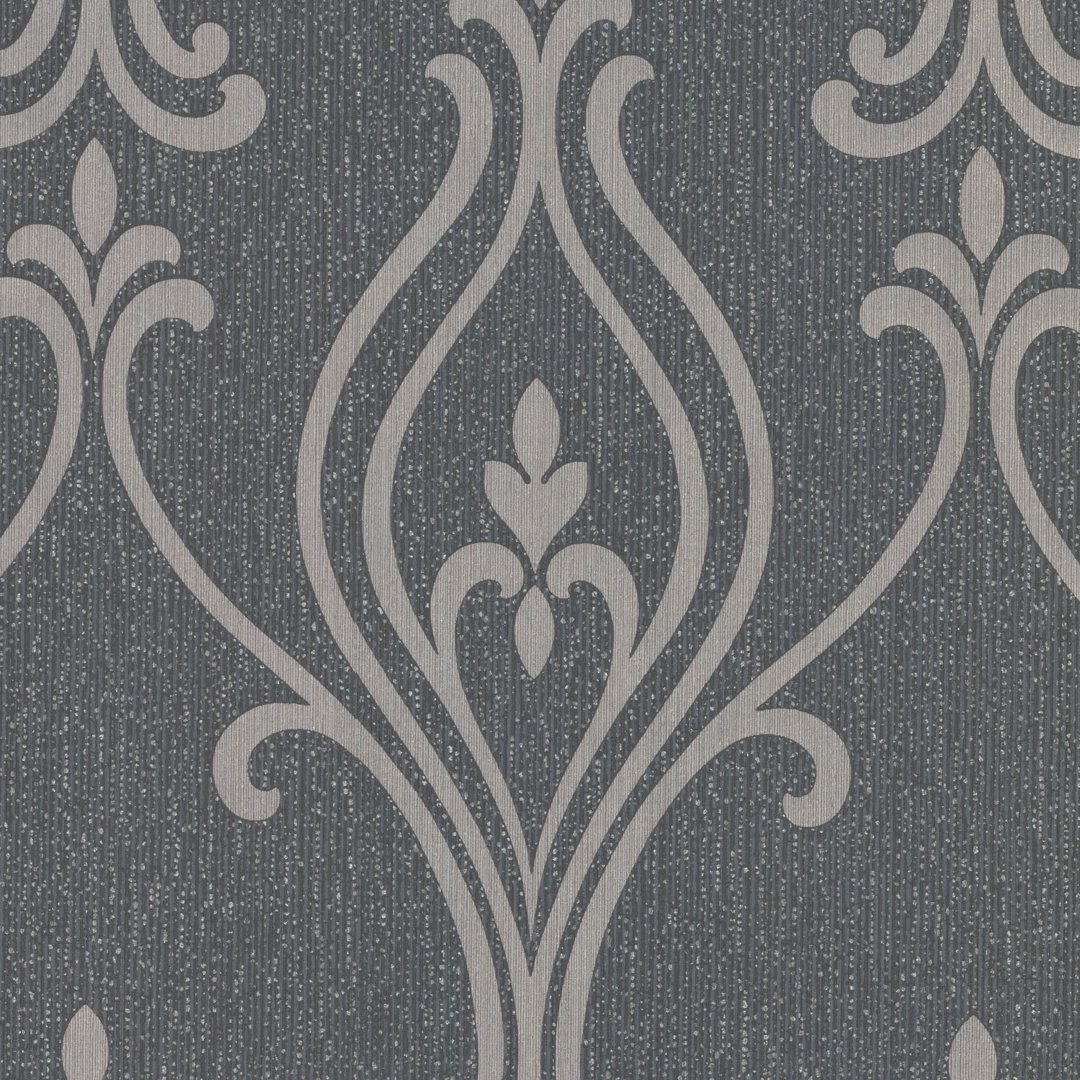 Tamez Damask 33' x 20.5" Scroll 3D Embossed Wallpaper Alcott Hill® 