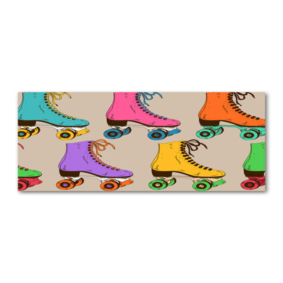 Colorful Roller Skates 1 Piece Wrapped Canvas Wall Art