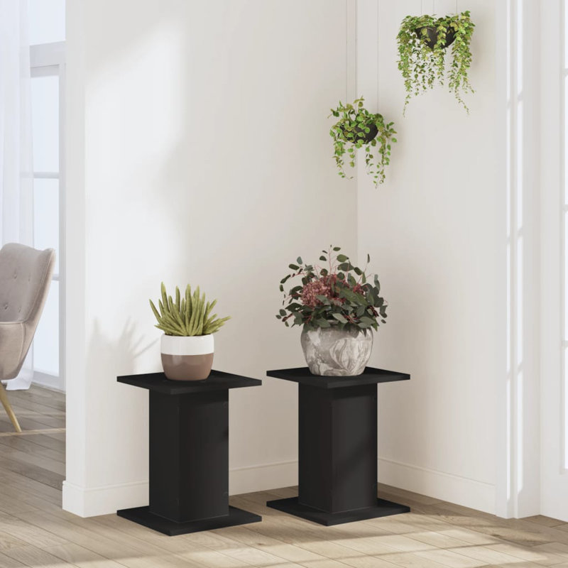 Haig Plant Stand - Set of 2, Black, 30 x 30 x 95 cm (L x W x H)