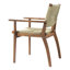 Chaises de patio en teck durable, bois d'acacia et osier, style rustique