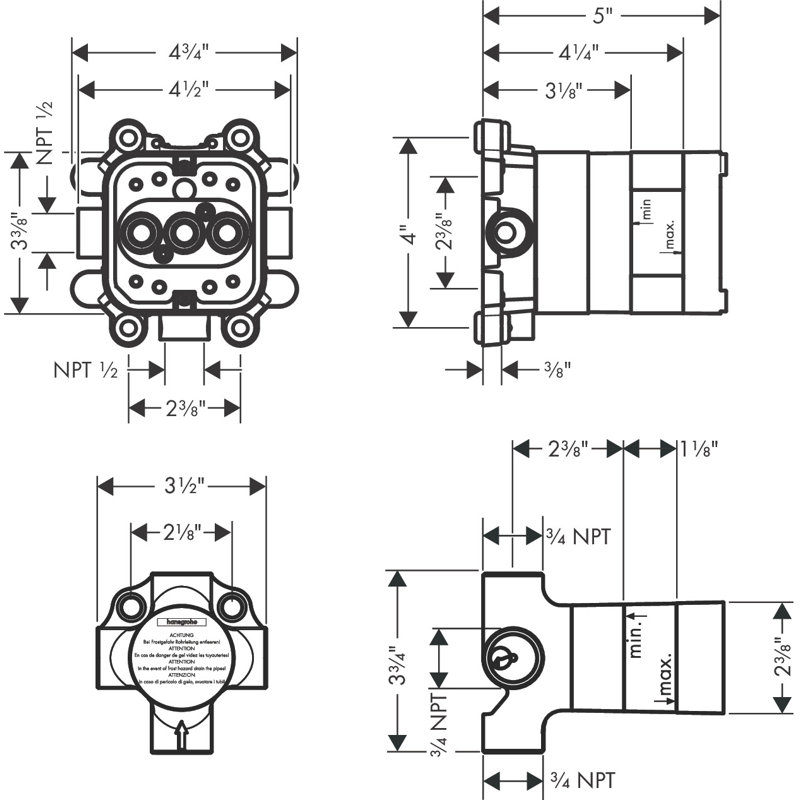 AXOR Showercomposition Rough, Showerhead, 3-Jet