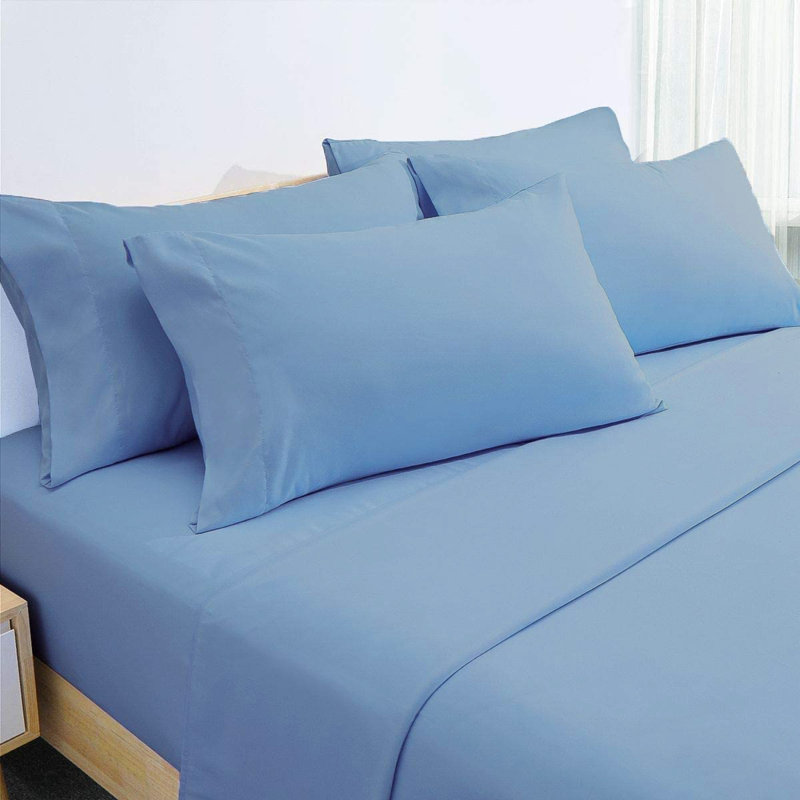 Luxury Rayon from Bamboo Sheet Set Queen, Denim Blue