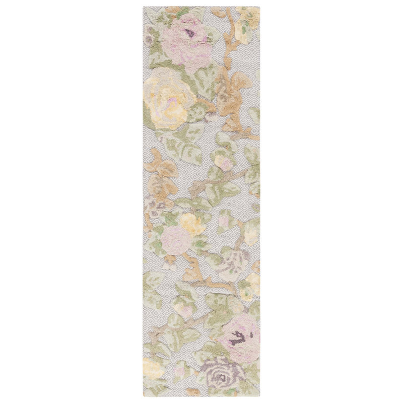 602 Area Rug In Pink / Grey, Runner 2'3" x 8'