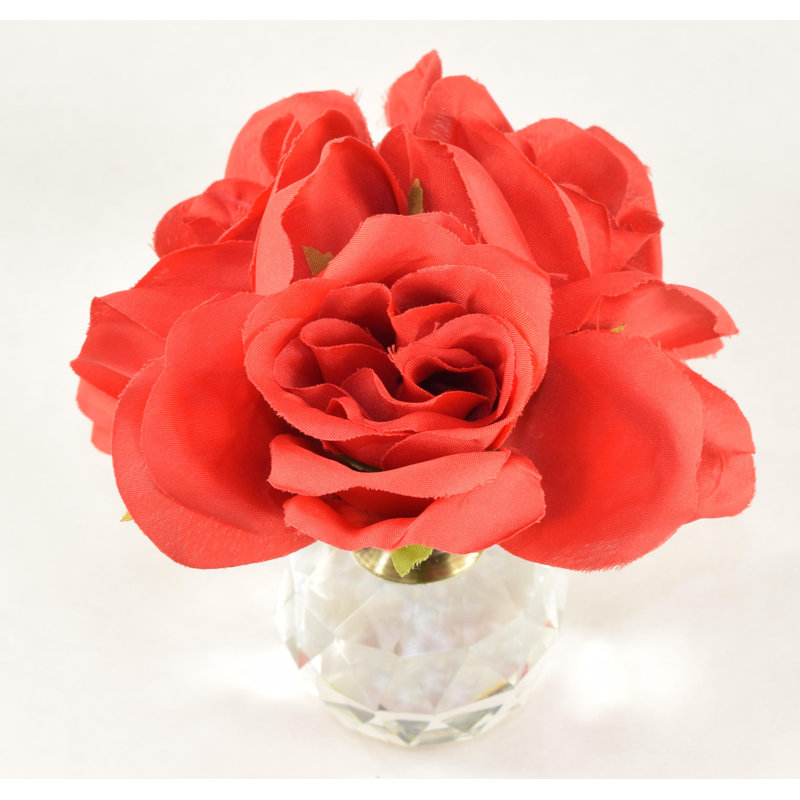 Roses dans un vase, Rouge