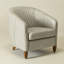 Fauteuil demi-tonneau rembourré en cuir véritable de 29,1 po de largeur-336186959