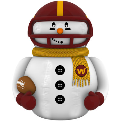 Sporticulture Washington Commanders Inflatable Snowman Player – 7 Ft Tall Yard Decoration w/ LED Lights | NFL Holiday Football Snowman | Built-in Blower Motor, Weather-Resistant, Indoor/Outdoor Use