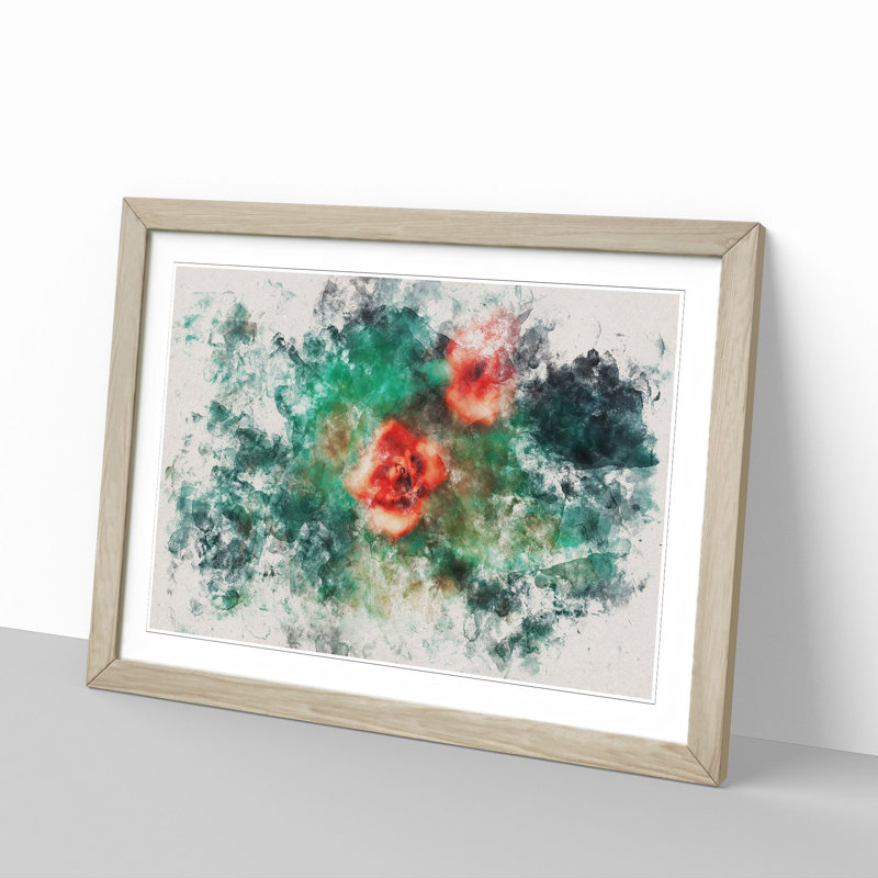 Rose Garden - Picture Frame Painting Print, 62cm H x 87cm W x 2cm D, Oak Framed
